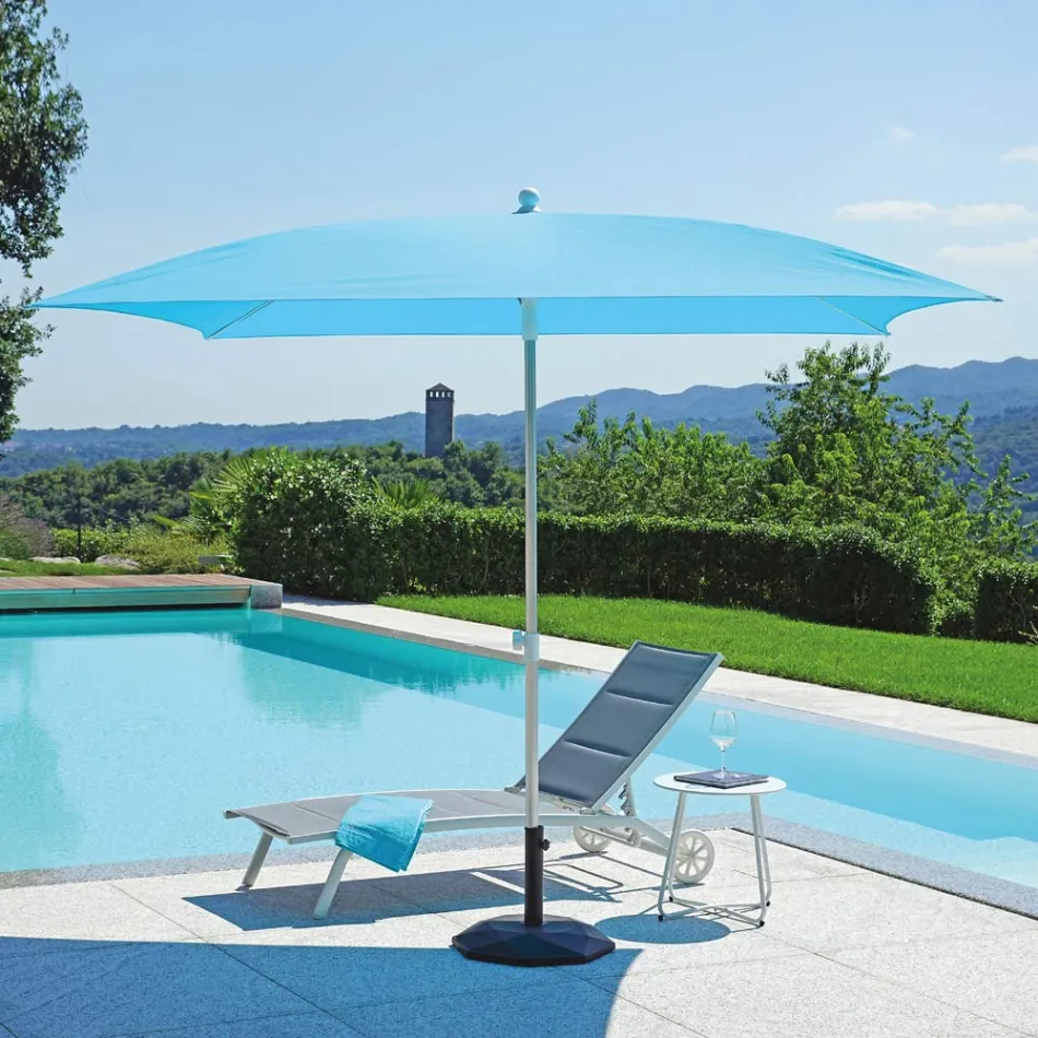 Garden Umbrella with Anodized Striped Aluminum Structure - Laila Viadurini