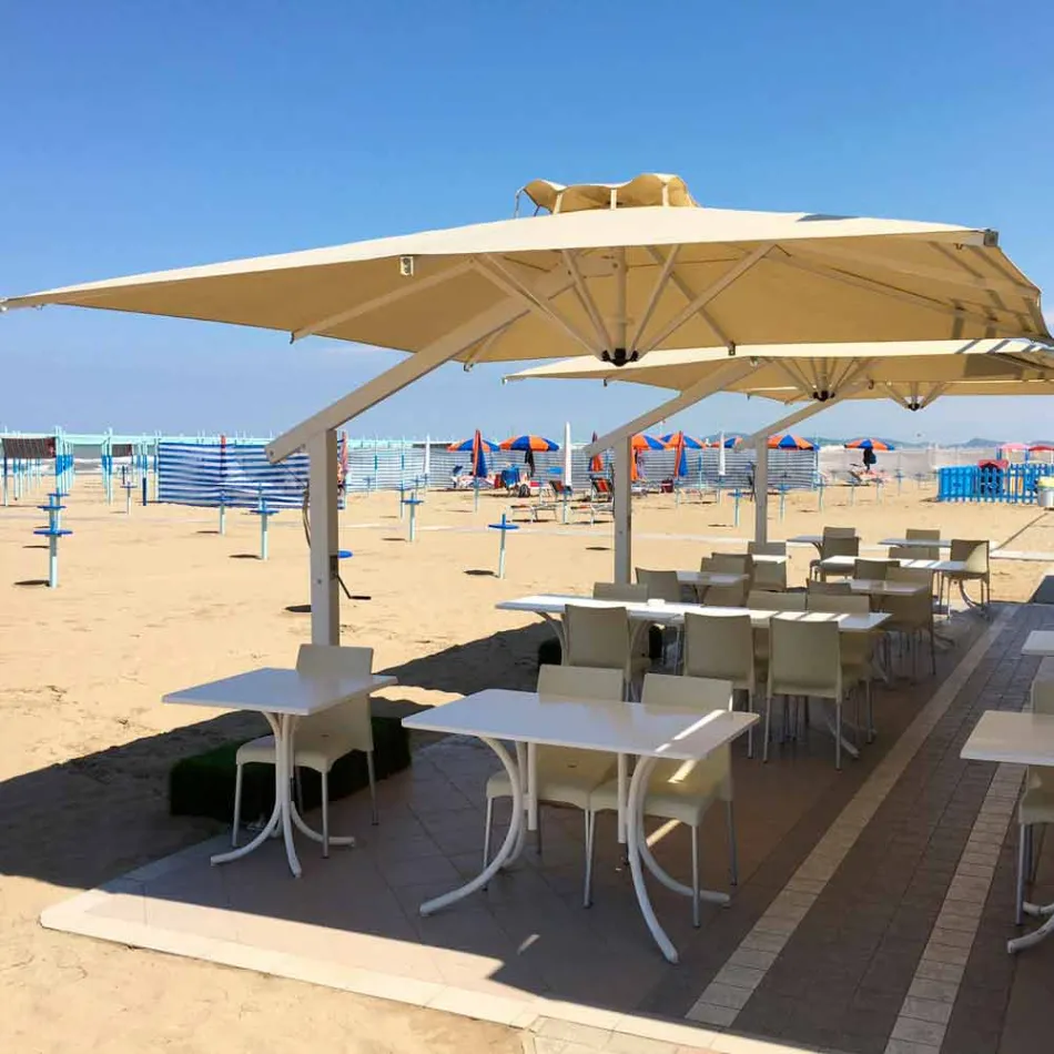 Garden Umbrella in White or Anthracite Aluminum 300x200 cm - Lapillo Viadurini