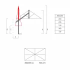 Garden Umbrella in White or Anthracite Aluminum 300x200 cm - Lapillo Viadurini