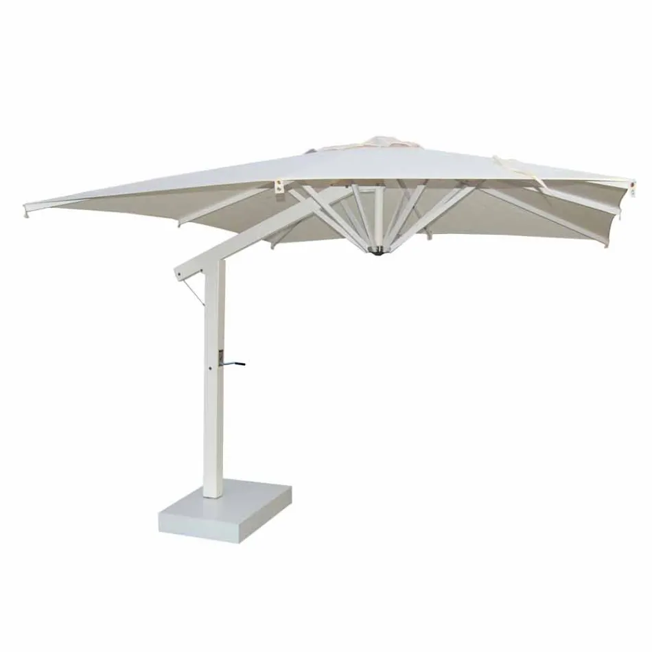 Garden Umbrella in White or Anthracite Aluminum 300x200 cm - Lapillo Viadurini