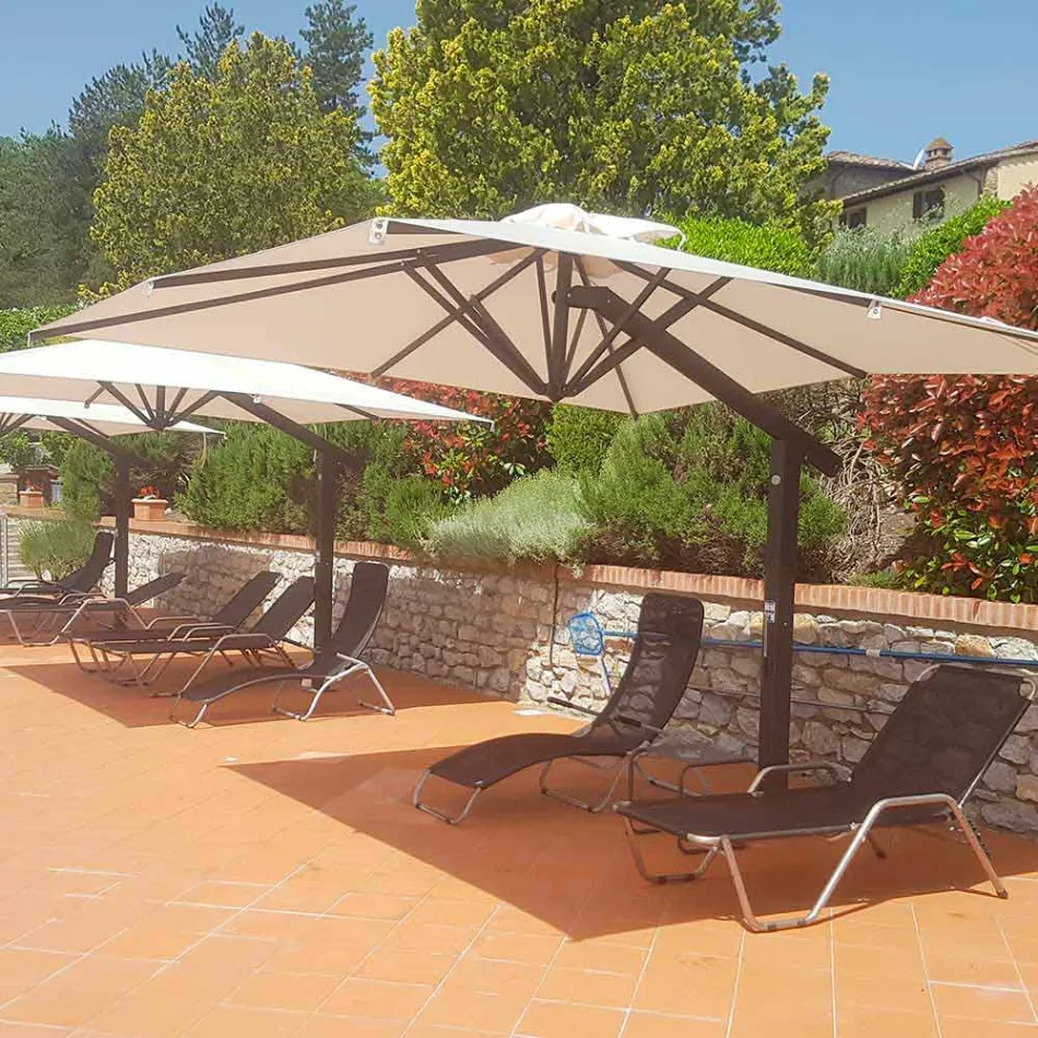 Aluminum Umbrella with White or Anthracite Arm 350x350 cm - Lapillo Viadurini