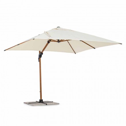 3x3 Outdoor Umbrella in Aluminum with Beige Polyester Fabric - Leano Viadurini
