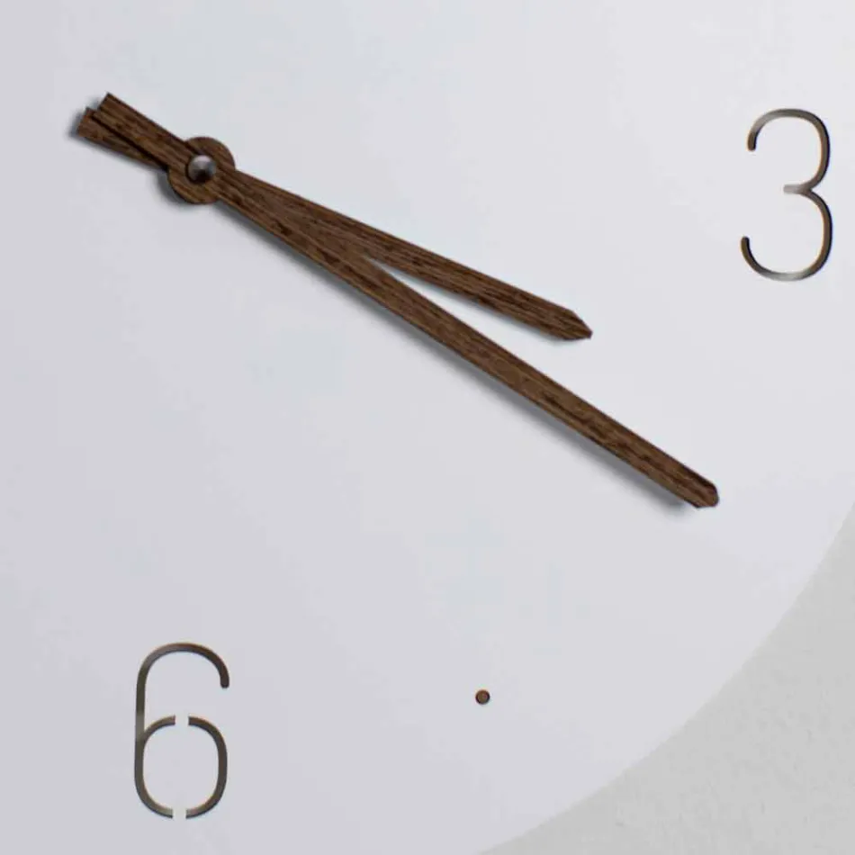 Classic Design Wall Clock in White Round Wood Laser Cut - Jovial Viadurini