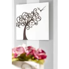 Design Wall Clock in White Square Wood with Tree - Alberoeden Viadurini