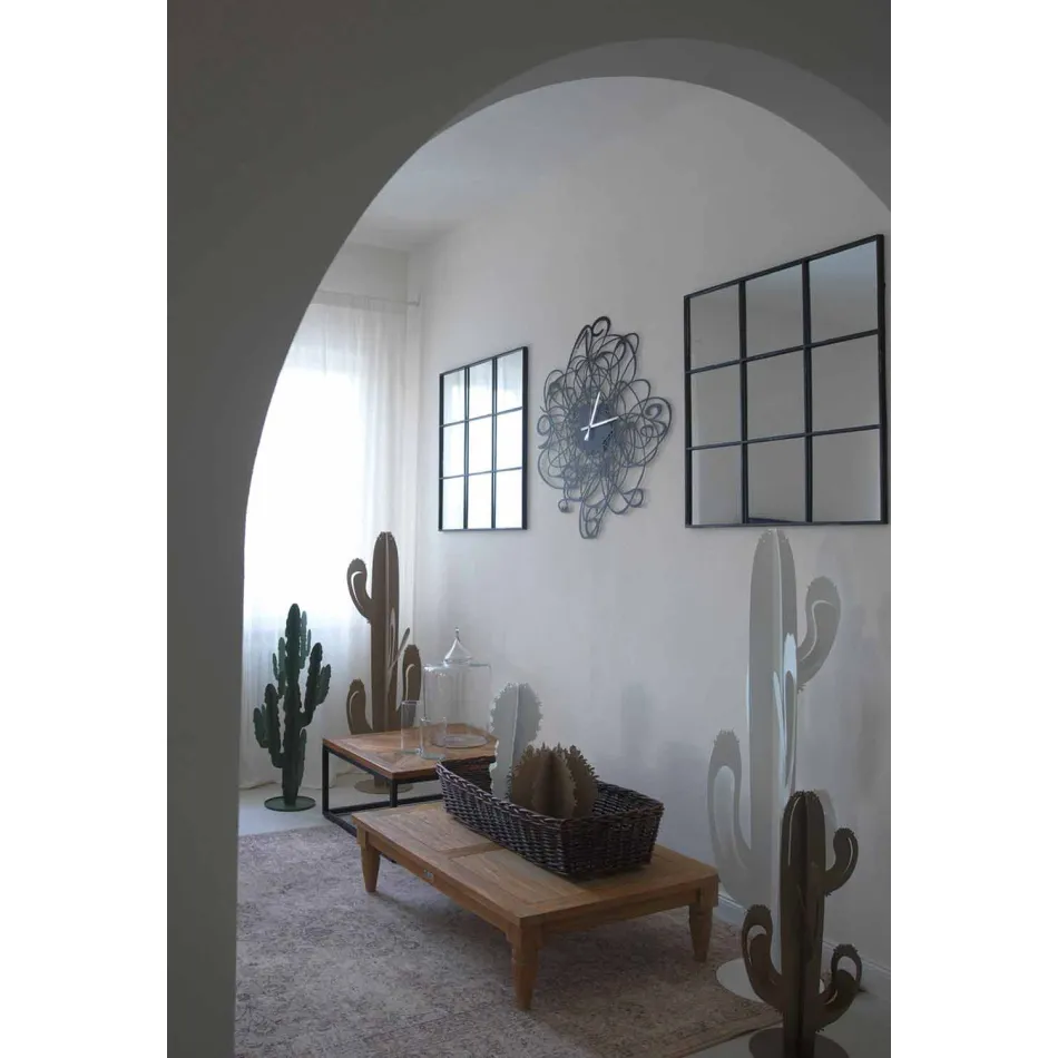 Modern Design Wall Clock in Black or White Iron Made in Italy - Baldo Viadurini