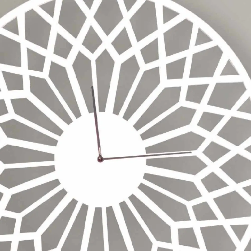 Large and Modern Design Wall Clock in Round Colored Wood - Dandalo Viadurini