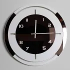 Wall Clock in White Wood and Bronze Decorations of Modern Design - Mavia Viadurini