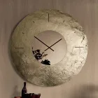 Cinzia - Hammered Back-Silvered Fused Glass Wall Clock Made in Italy Viadurini