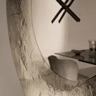 Cinzia - Hammered Back-Silvered Fused Glass Wall Clock Made in Italy Viadurini