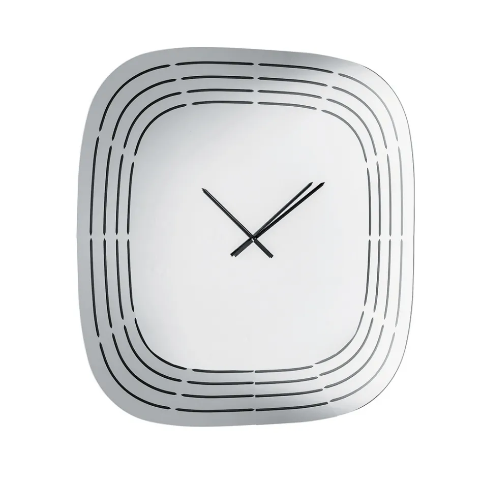 Cesira Mirrored Glass Wall Clock with Laser Engravings Made in Italy Viadurini