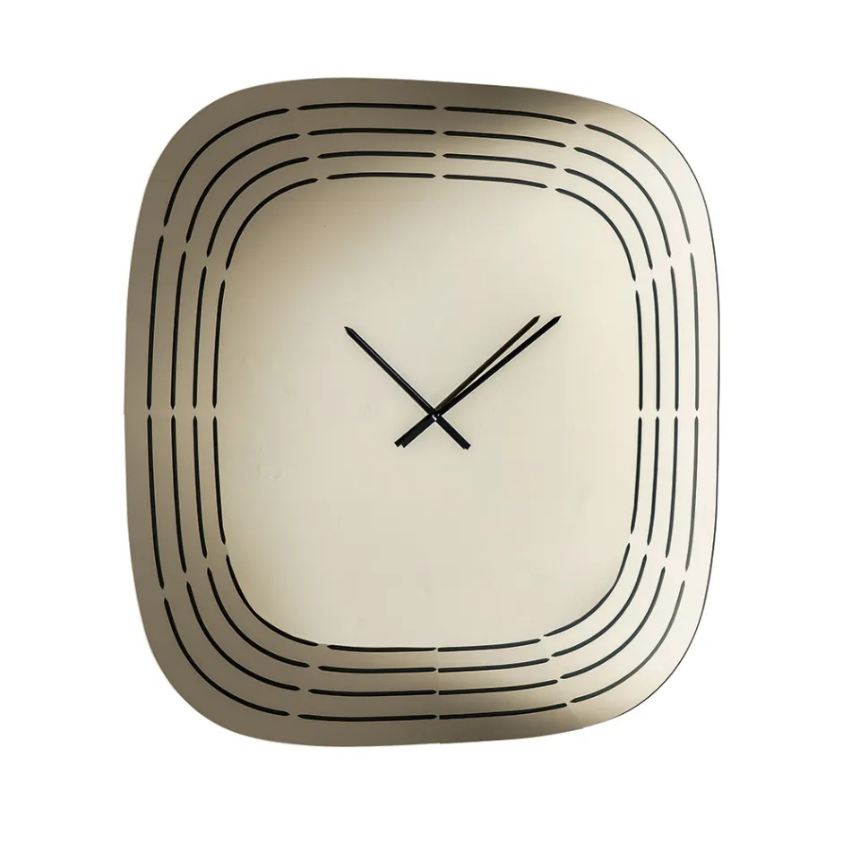 Cesira Mirrored Glass Wall Clock with Laser Engravings Made in Italy Viadurini