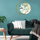 Clock with Wooden Panel and Print Made in Italy - Malawi Viadurini