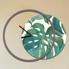 Clock with Wooden Panel and Print Made in Italy - Malawi Viadurini