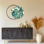 Clock with Wooden Panel and Print Made in Italy - Malawi Viadurini