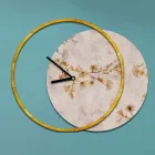 Clock with Wooden Panel and Print Made in Italy - Malawi Viadurini