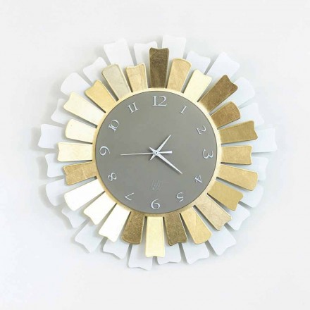Modern Circular Two-tone Iron Wall Clock Made in Italy - Lussuria Viadurini