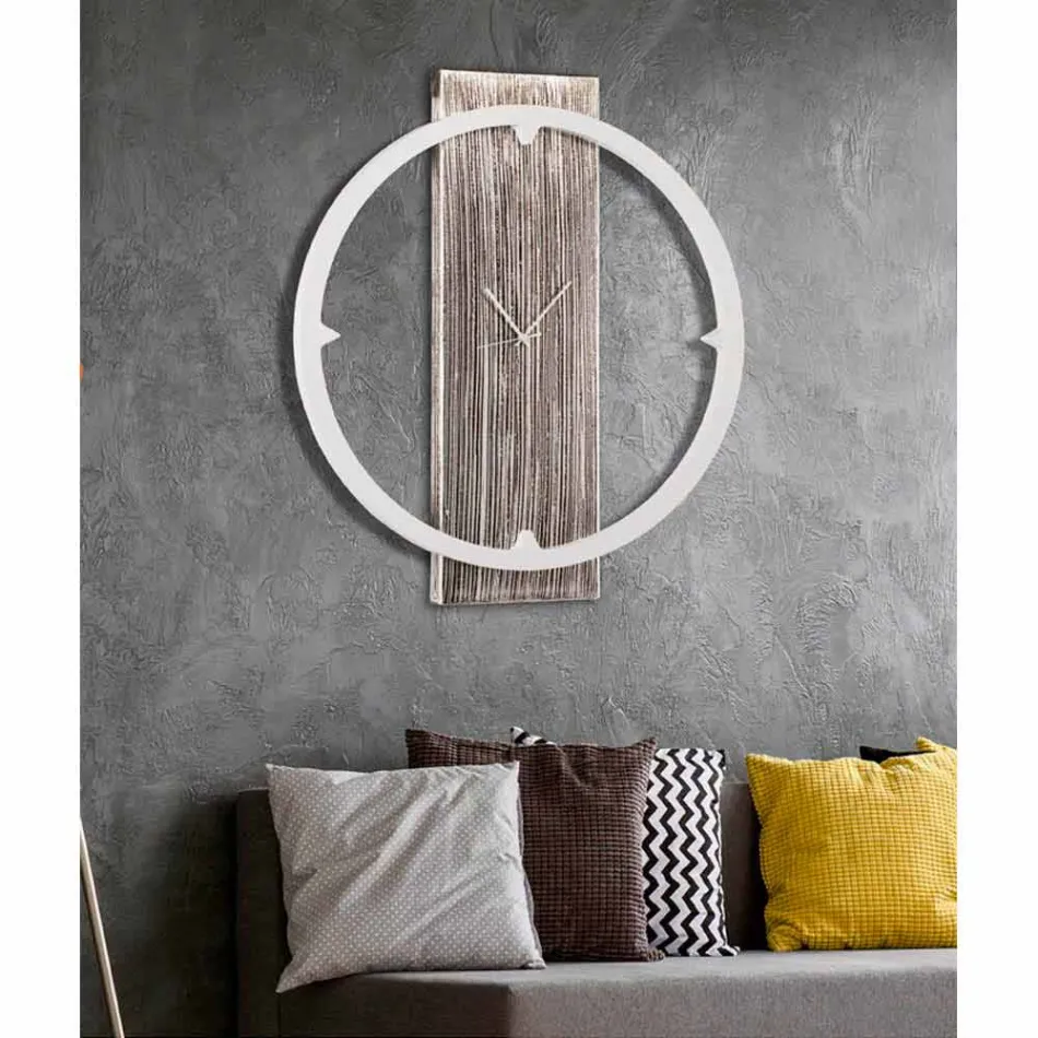 Wall clock decorated by hand on material made in Italy Agostino Viadurini