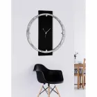 Wall clock decorated by hand on material made in Italy Agostino Viadurini