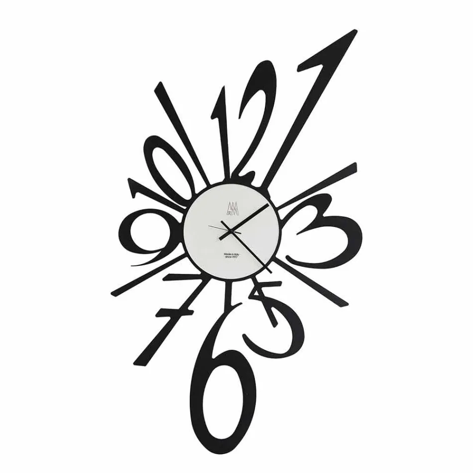 Design Wall Clock in Black Iron or Aluminum Made in Italy - Oceano Viadurini