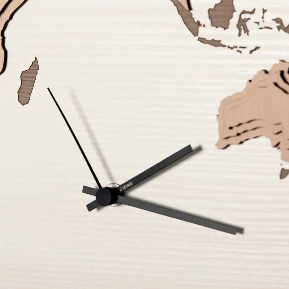Wooden Wall Clock with Planisphere Design Living Room Decoration - Mappo Viadurini