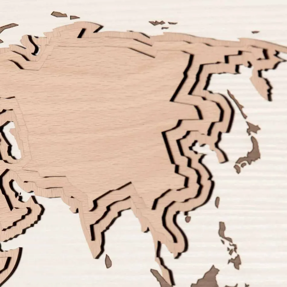 Wooden Wall Clock with Planisphere Design Living Room Decoration - Mappo Viadurini