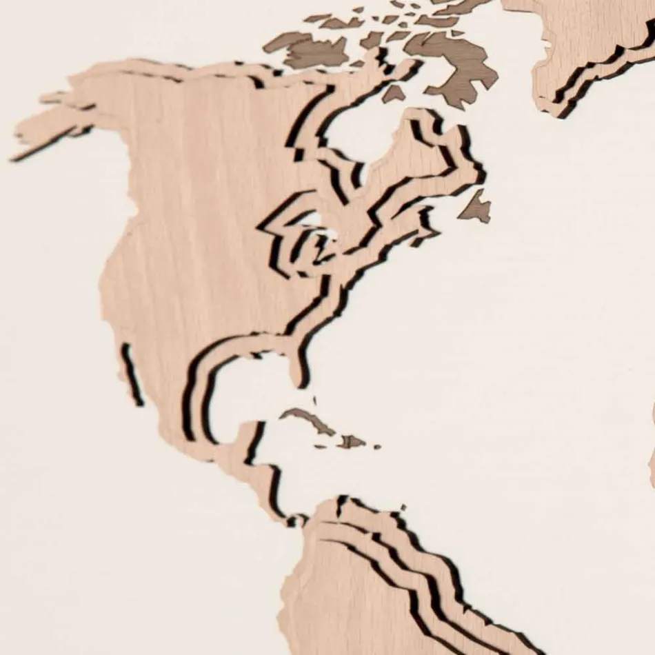 Wooden Wall Clock with Planisphere Design Living Room Decoration - Mappo Viadurini