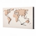 Wooden Wall Clock with World Map Decoration Made in Italy - Mappo