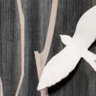 Wooden Wall Clock with Three-dimensional Design Decorations - Forrest Viadurini