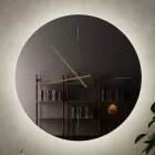 Glass Wall Clock with Satin Brass Hands - Radia Viadurini