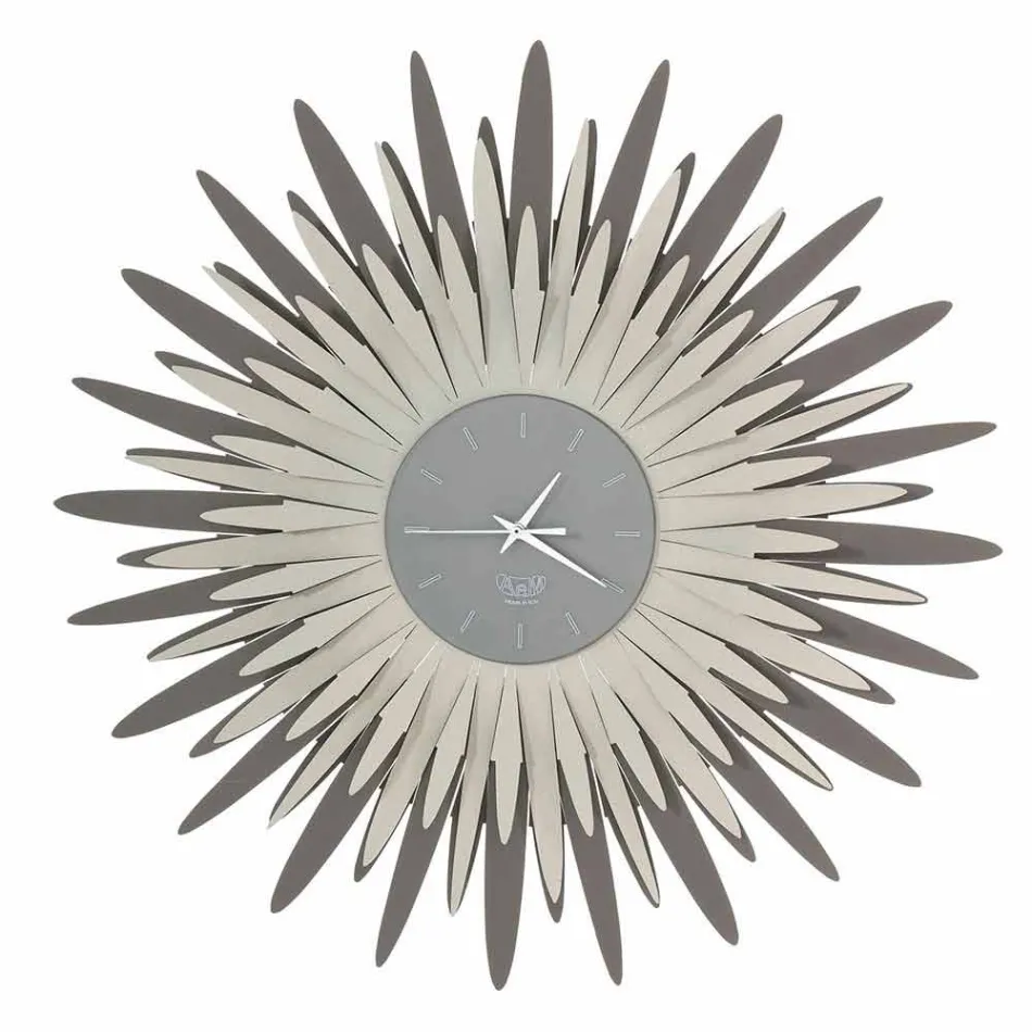 Modern Wall Clock with Iron Shape in Made in Italy - Fuoco Viadurini