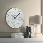 Round Wall Clock Marble Effect Without Numbers Made in Italy - Dial Viadurini
