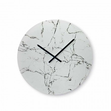 Round Wall Clock Marble Effect Without Numbers Made in Italy - Dial Viadurini
