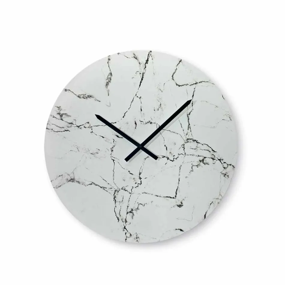 Round Wall Clock Marble Effect Without Numbers Made in Italy - Dial Viadurini