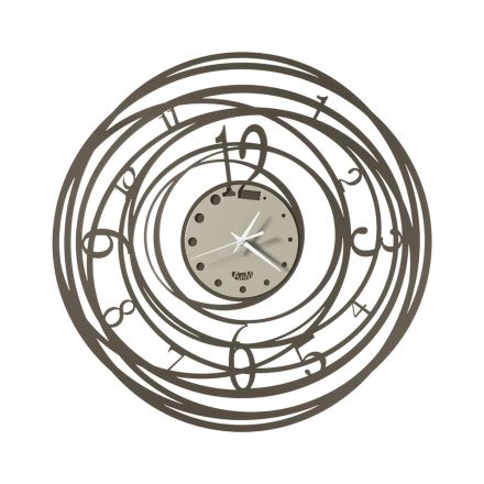 Round Wall Clock in Iron Decorated Design in 3 Colors - Doric Viadurini