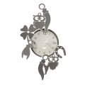 Round Design Iron Wall Clock with Fortuna Decorations - Tibio