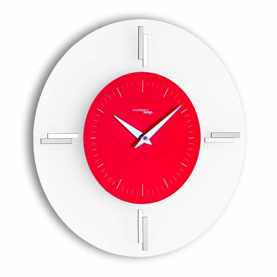 Round Wall Clock in Methacrylate and Aluminum Made in Italy - Syria Viadurini