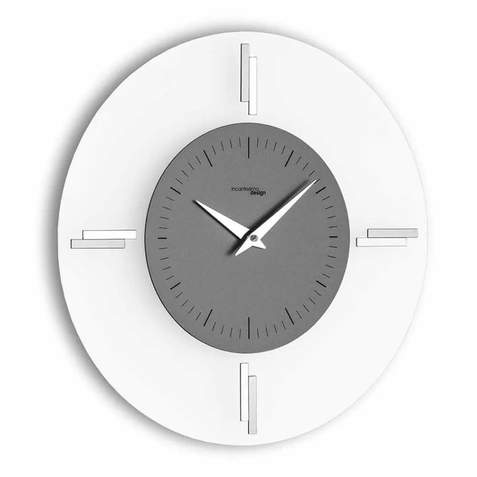 Round Wall Clock in Methacrylate and Aluminum Made in Italy - Syria Viadurini