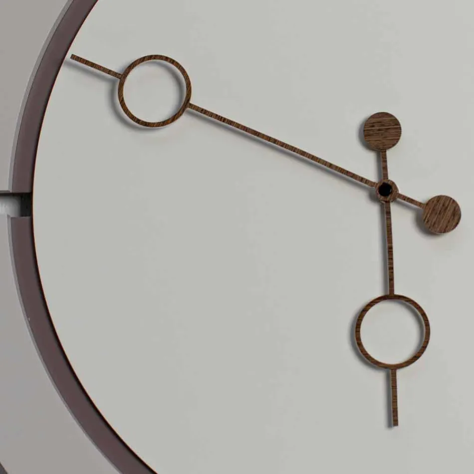 Large Modern Round Design Wall Clock in Brown and Beige Wood - Osvego Viadurini
