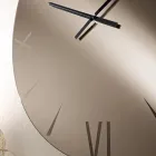 Round Mirrored Glass Clock with Laser-Engraved Numbers - Clelia Viadurini