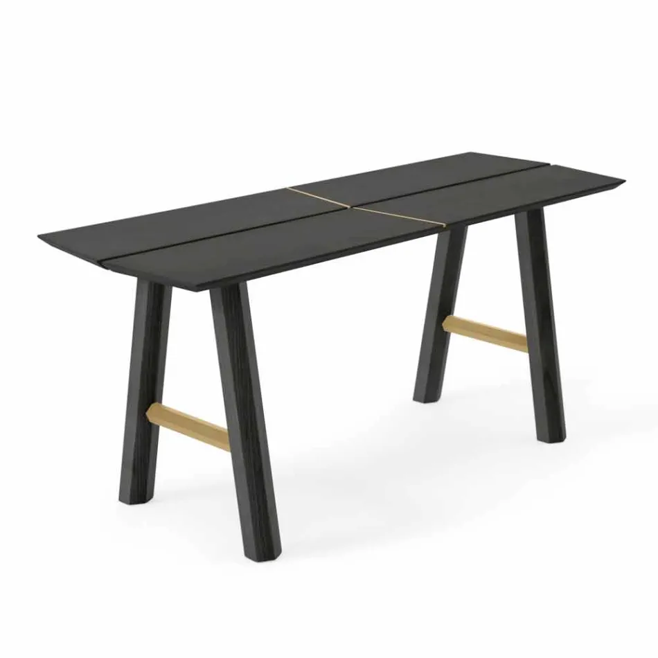 Modern Design Bench in Ash Wood with Veneered Seat - Andria Viadurini
