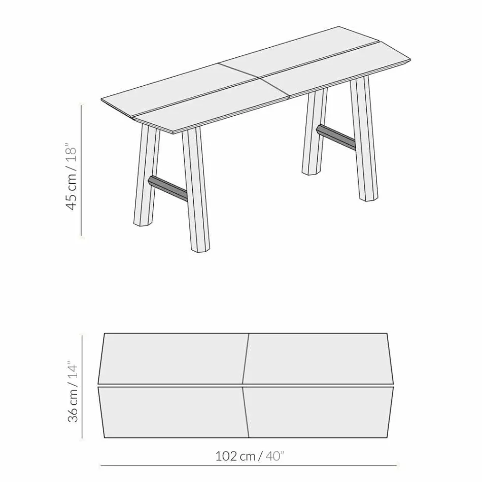 Modern Design Bench in Ash Wood with Veneered Seat - Andria Viadurini