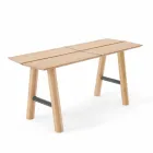 Modern Design Bench in Ash Wood with Veneered Seat - Andria Viadurini
