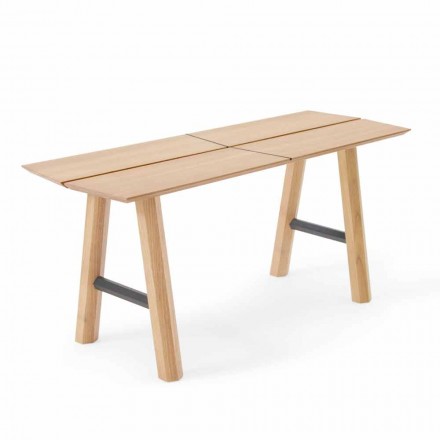 Modern Design Bench in Ash Wood with Veneered Seat - Andria Viadurini