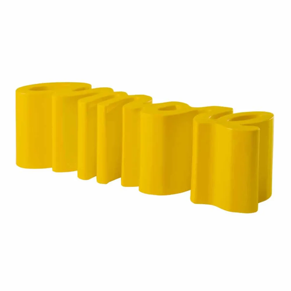 Colorful design bench Slide Love modern made in Italy Viadurini