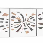 Decorative Wall Panel in Canvas with Wood Inserts Made in Italy - Beatris Viadurini