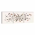 Decorative Wall Panel in Canvas with Wood Inserts Made in Italy - Beatris Viadurini