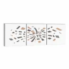 Decorative Wall Panel in Canvas with Wood Inserts Made in Italy - Beatris Viadurini