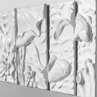 Decorative Wall Panel Modern Design White and Gray Ceramic - Giappoko Viadurini