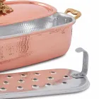 Fish Pot in Italian Handmade Tinned Copper with Lid 44 cm - Mariapia Viadurini