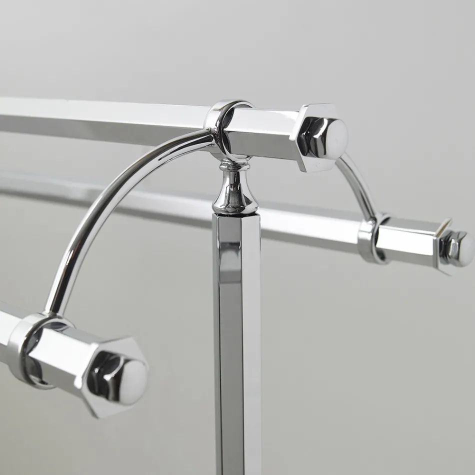 Vintage Brass Bathroom Towel Hanger Stand Made in Italy - Aristide Viadurini